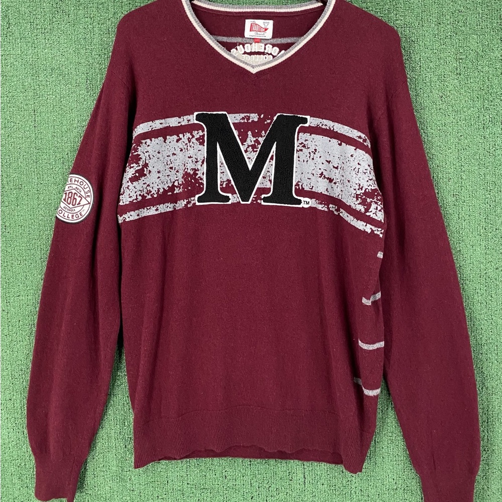 Morehouse College Varsity Wool Blend Embroidered Knit Sweater Men’s Size Large